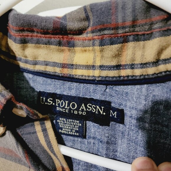 U.S POLO ASSN. PLAID Shirt Medium - Picture 6 of 6